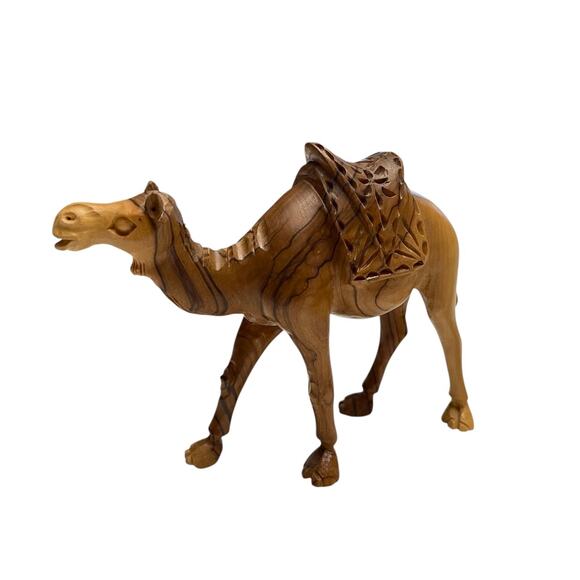 Vtg. MUNIR TWEMEH Hand Carved OLIVE WOOD 13 Piece NATIVITY SET Bethlehem ISRAEL - Picture 6 of 7